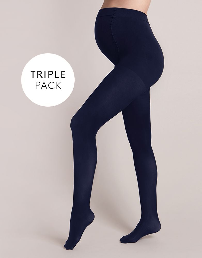 100 Denier Navy Maternity Tights – 3 Pack | Women Seraphine Lingerie & Shapewear