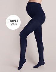 100 Denier Navy Maternity Tights – 3 Pack | Women Seraphine Lingerie & Shapewear