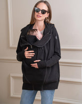 Black 3 In 1 Maternity Hoodie | Women Seraphine Essentials