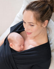 Black Cotton Short-Sleeve Skin To Skin Top | Women Seraphine Hoodies & Tops