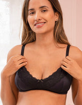 Black Seraphine Lace Trim Nursing Bra | Women Seraphine Nursing Bras & Lingerie