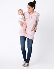 Blush Pink Maternity & Nursing Hoodie | Women Seraphine Coats & Jackets