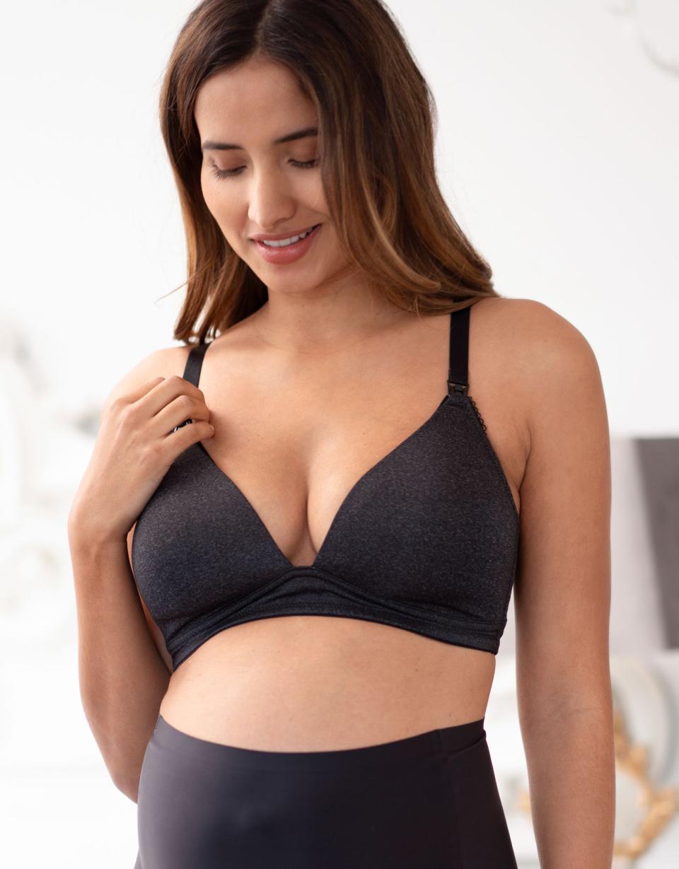 Charcoal Marl Maternity & Nursing Wireless Bra | Women Seraphine Lingerie & Shapewear