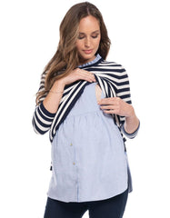 Cotton Maternity & Nursing Sweater With Detachable Collar | Women Seraphine Jumpers & Knitwear