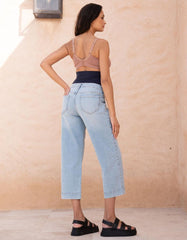 Cropped Straight Wide-Leg Maternity Jeans | Women Seraphine Jeans