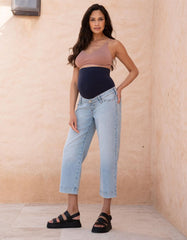 Cropped Straight Wide-Leg Maternity Jeans | Women Seraphine Jeans