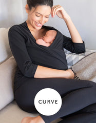 Curve Black Cotton Skin To Skin Top | Women Seraphine Skin To Skin
