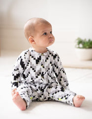 Easy Zip Organic Cotton Sleepsuit – Black & White | Baby Seraphine Baby Clothes