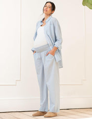Fine Stripe Full-Length Cotton Pyjama Maternity-To-Nursing Set | Women Seraphine Kits & Sets