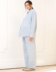 Fine Stripe Full-Length Cotton Pyjama Maternity-To-Nursing Set | Women Seraphine Kits & Sets