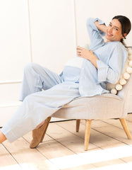 Fine Stripe Full-Length Cotton Pyjama Maternity-To-Nursing Set | Women Seraphine Kits & Sets