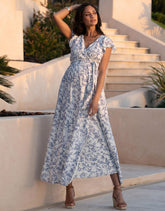Flutter Sleeve Maxi Wrap Maternity Dress | Women Seraphine Dresses