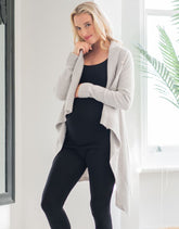 Grey Cotton & Cashmere Waterfall Maternity Cardigan | Women Seraphine Jumpers & Knitwear