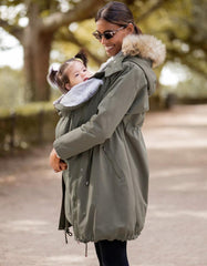 Khaki 3 In 1 Winter Maternity Parka | Women Seraphine Coats & Jackets