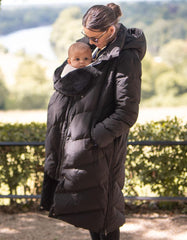 Long Black Maternity & Babywearing Puffer Coat | Women Seraphine Coats & Jackets