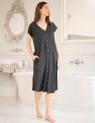 Maternity Hospital Bag Midi Labor Gown In Organic Cotton US | Women Seraphine Sleepwear