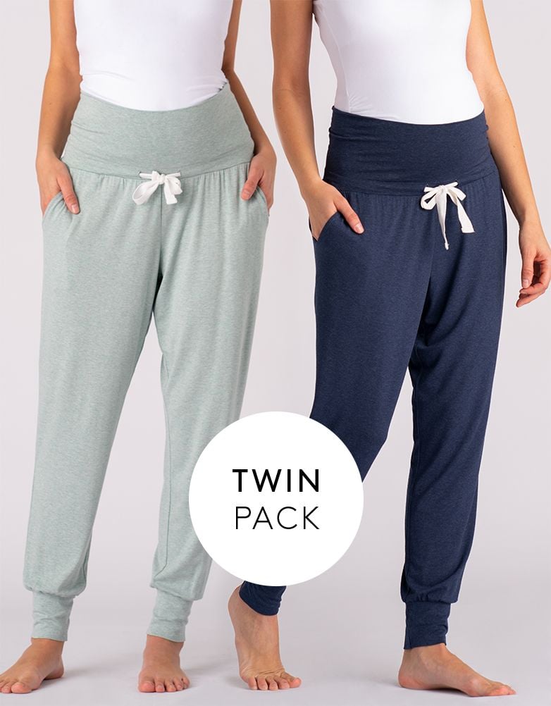 Maternity Lounge Pants – Navy & Sage Twin Pack | Women Seraphine Kits & Sets