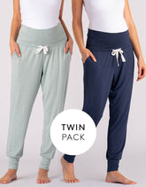 Maternity Lounge Pants – Navy & Sage Twin Pack | Women Seraphine Kits & Sets