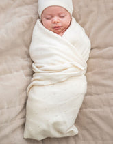 Mini Cotton & Cashmere Ivory White Knitted Baby Blanket | Baby Seraphine Baby Clothes