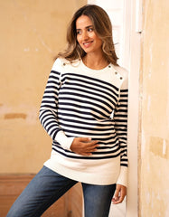 Nautical Cotton Maternity & Nursing Sweater | Women Seraphine Jumpers & Knitwear