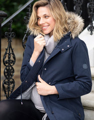 Navy Blue 3 In 1 Winter Maternity Parka | Women Seraphine Coats & Jackets