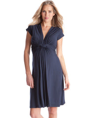 Navy Blue Knot Front Maternity Dress | Women Seraphine Formal Dresses