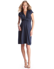 Navy Blue Knot Front Maternity Dress | Women Seraphine Formal Dresses