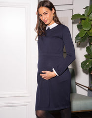 Navy Cotton Blend Maternity & Nursing Jumper Dress| Seraphine | Women Seraphine Dresses
