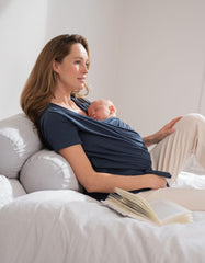 Navy Cotton Short Sleeve Skin To Skin Top | Women Seraphine Tops