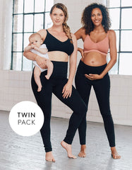 Opaque Cotton Maternity To Postnatal Leggings – Twin Pack | Women Seraphine Kits & Sets