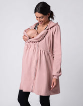 Pink 3 In 1 Maternity & Babywearing Hoodie Tunic | Women Seraphine Coats & Jackets