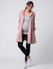 Pink 3 In 1 Maternity & Babywearing Hoodie Tunic | Women Seraphine Coats & Jackets