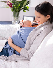 Slate Blue Cotton ¾ Sleeve Skin To Skin Top | Women Seraphine Skin To Skin