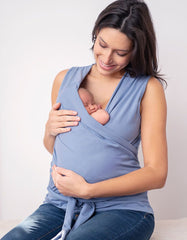 Slate Blue Cotton Skin To Skin Top | Women Seraphine Essentials