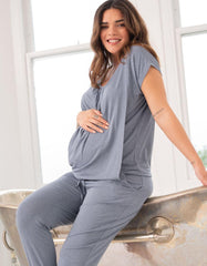 Soft Blue Maternity & Nursing Loungewear Set | Women Seraphine Kits & Sets