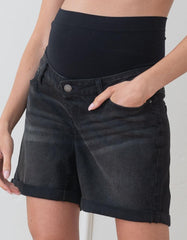 Stretch Denim Over Bump Maternity Shorts | Women Seraphine Shorts