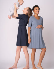 Stretch Jersey Maternity & Nursing Nighties – Twin Pack | Women Seraphine Sleepwear