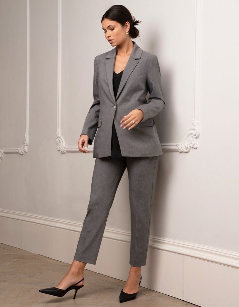 Tailored Grey Maternity Blazer | Women Seraphine Coats & Jackets