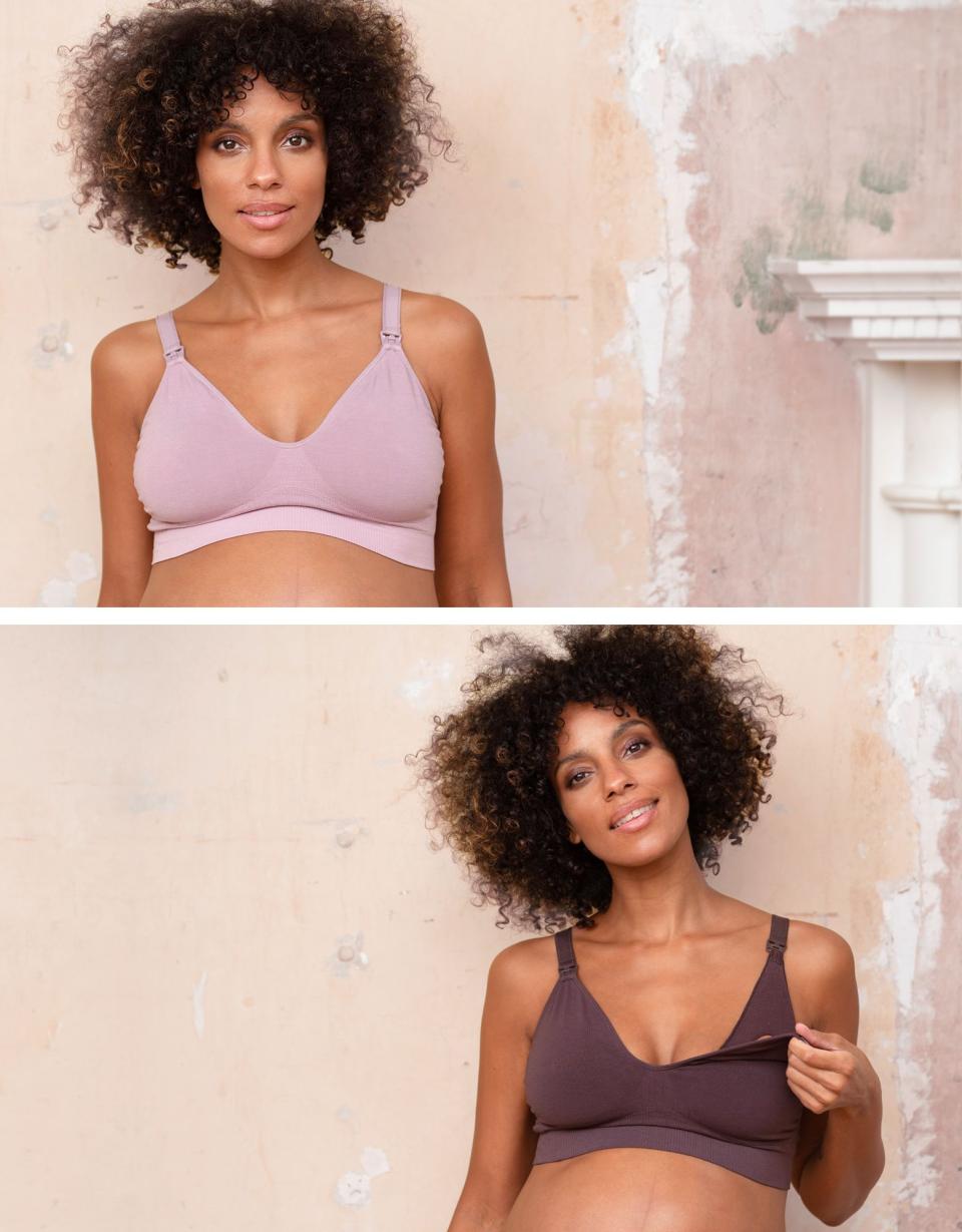 Twin Pack Bamboo Nursing Bras – Mocha & Mauve | Women Seraphine Kits & Sets