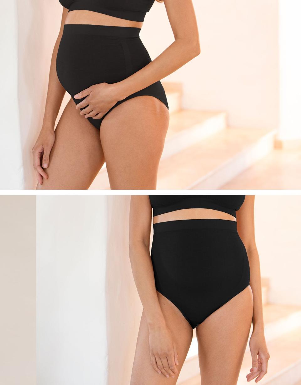 Twin Pack Bamboo Over Bump Maternity Briefs - Black | Women Seraphine Essentials