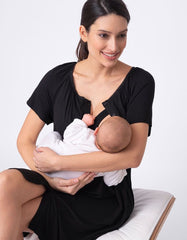 Twin Pack Button-Down Maternity Nighties - Black | Women Seraphine Kits & Sets