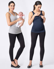 Twin Pack Maternity & Nursing Vest Tops – Grey & Navy | Women Seraphine Kits & Sets