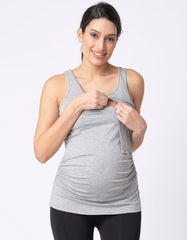 Twin Pack Maternity & Nursing Vest Tops – Grey & Navy | Women Seraphine Kits & Sets