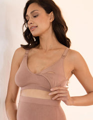 Twin Pack Seamless Bamboo Maternity-To-Nursing Bras - Cappuccino | Women Seraphine Lingerie & Shapewear