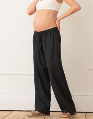 Wide-Leg Linen-Blend Under Bump Maternity Trousers | Women Seraphine Trousers & Skirts