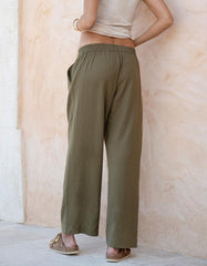 Wide-Leg Linen-Blend Under Bump Maternity Trousers | Women Seraphine Trousers & Skirts