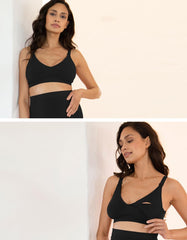 2-Pack Seamless Bamboo Maternity-To-Nursing Bras | Women Seraphine Essentials