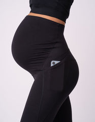 Black 3/4 Length Maternity Gym &amp; Activewear Leggings |Seraphine | Women Seraphine Leggings &amp; Tights
