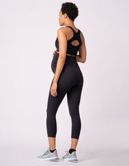 Black 3/4 Length Maternity Gym &amp; Activewear Leggings |Seraphine | Women Seraphine Leggings &amp; Tights