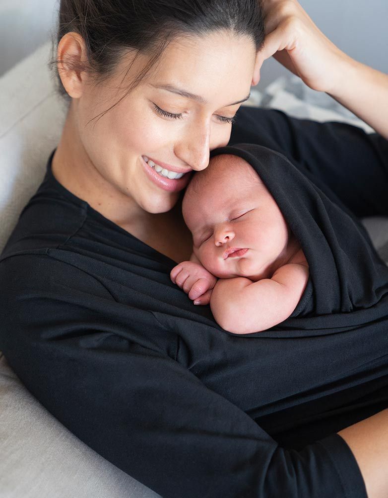 Black Cotton Skin To Skin Top | Women Seraphine Essentials